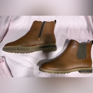 Women’s Lands End Brown Leather Chelsea Boots